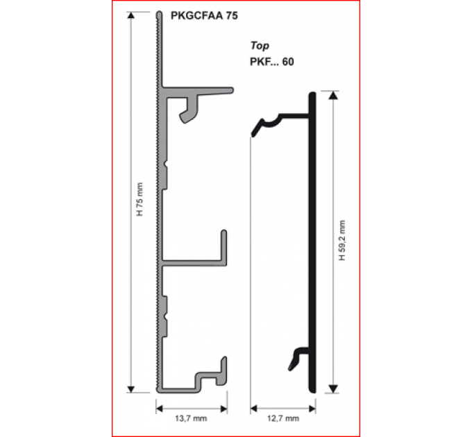 Плинтус алюминиевый PROSKIRTING FLAT