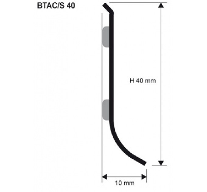 Плинтус алюминиевый BTAA 40мм (Италия)