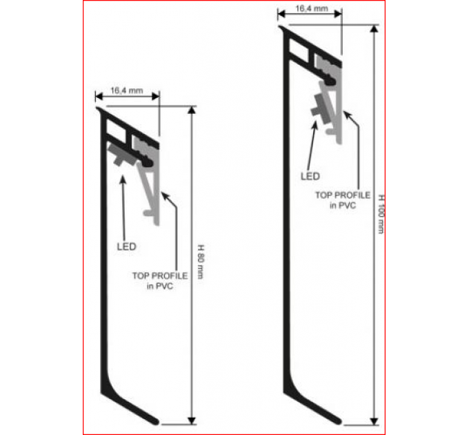 Плинтус алюминиевый PROSKIRTING GILED